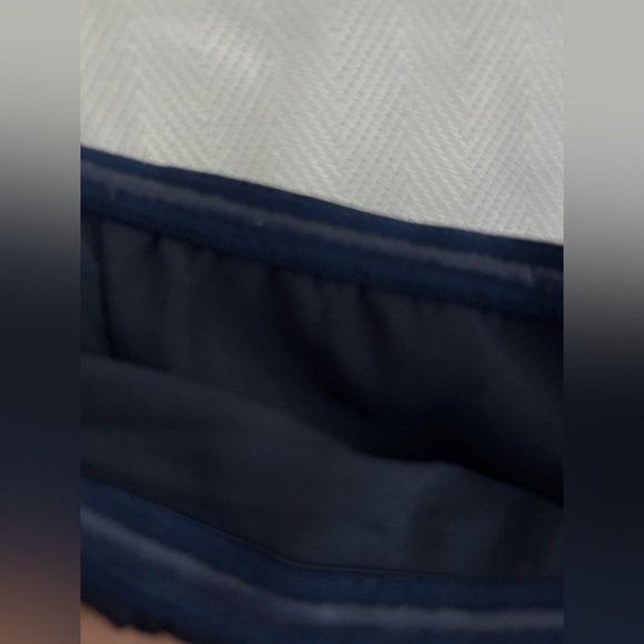 Here Comes the Sun Navy Satin Babydoll Empire Waist Poof Sleeve Mini Dress XS - Picture 12 of 14